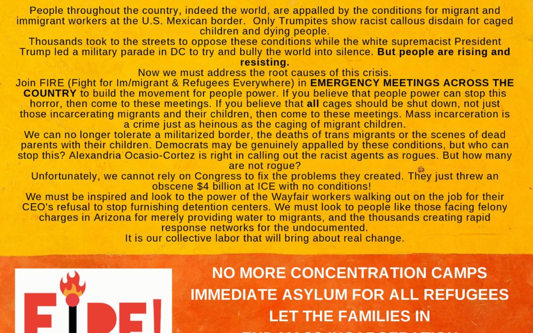 A Call for National Emergency Meetings on the Border Migrant Crisis: July 20 – 27